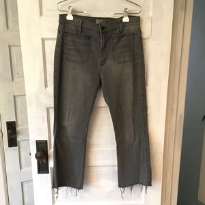 Mother brand grey cropped jeans